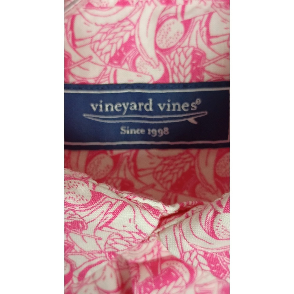 Vineyard Vines Men's Short-Sleeve BVI Fruit Shirt Pink Size S - Picture 5 of 8